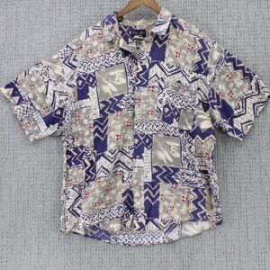 Vintage Del Mar California Shirt Mens XL Multicolor Geometric Pattern 90s